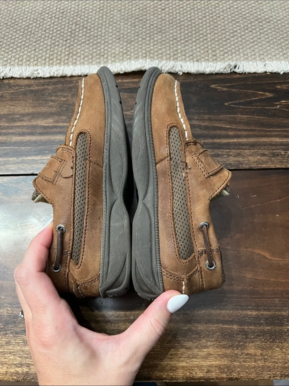 Sperry Boys Brown Hook-and-Loop Moccasin Shoes